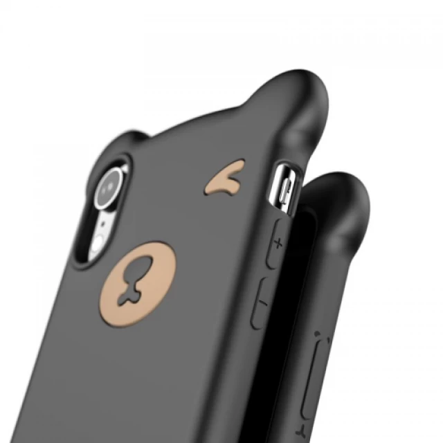 Чехол силиконовый Bear Silicone Case для iPhone XR Black (WIAPIPH61-BE01)