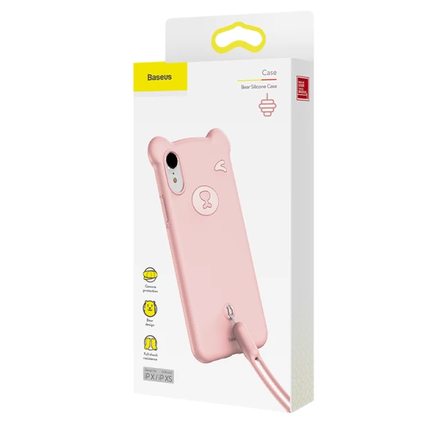 Чохол силіконовий Bear Silicone Case для iPhone XR Pink (WIAPIPH61-BE04)