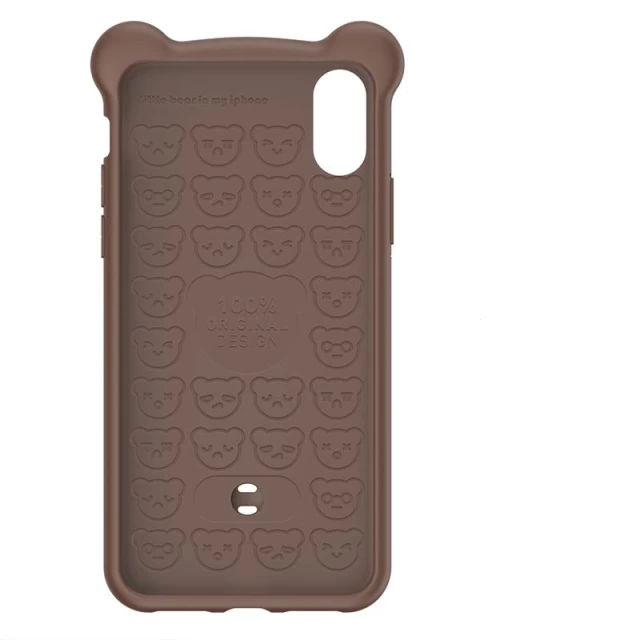 Чехол силиконовый Bear Silicone Case для iPhone XS Max Brown (WIAPIPH65-BE08)