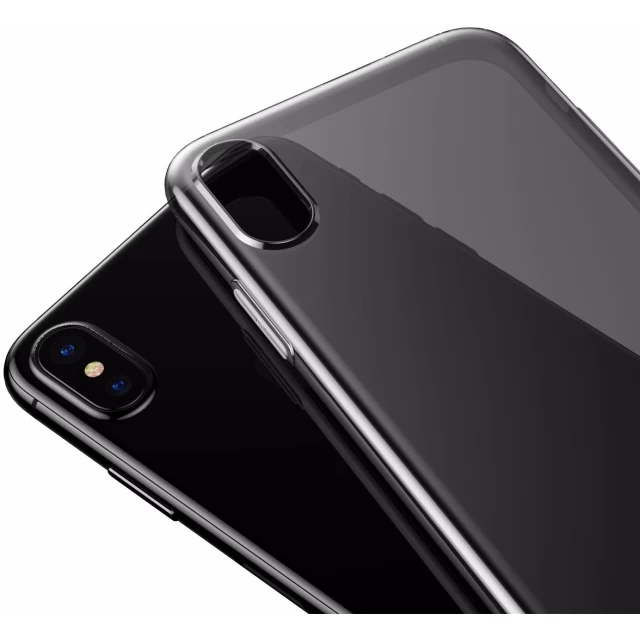 Чехол силиконовый Baseus Simplicity Series для iPhone X/XS Transparent Black (ARAPIPH58-B01)
