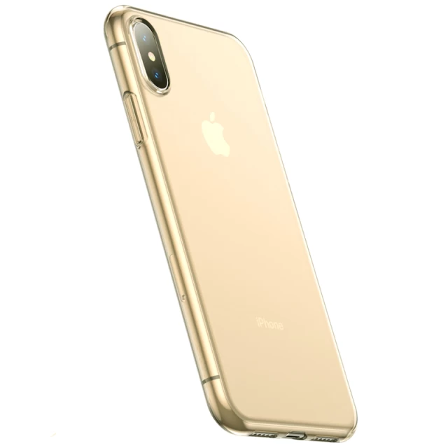 Чохол силіконовий Baseus Simplicity Series для iPhone X/XS Transparent Gold (ARAPIPH58-B0V)