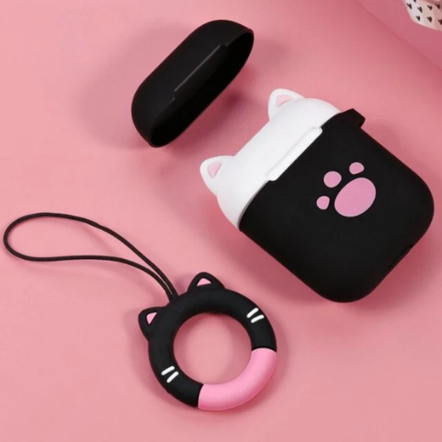 Чохол для навушників Upex для Apple AirPods Lofter Case Kitty White-Black (UP78406)