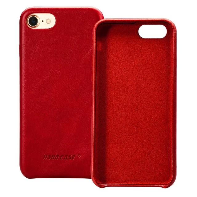 Чохол Jisoncase для iPhone SE 2020/8/7 Leather Red (JS-IP8-01A30)