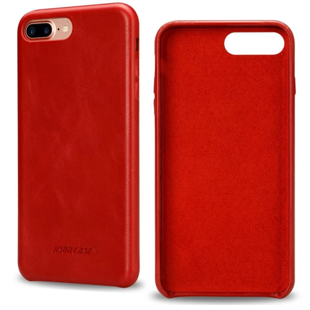 Чохол Jisoncase для iPhone 8 Plus/7 Plus Leather Red (JS-I8L-04A30)