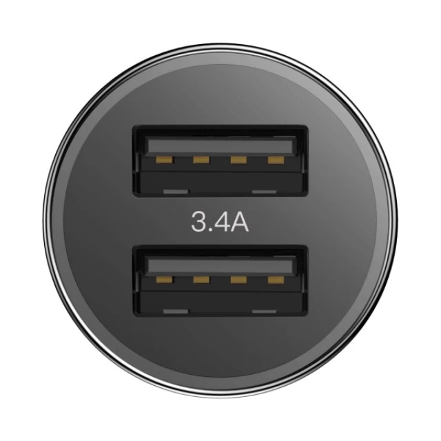 Автомобильное зарядное устройство Baseus Small Screw 3.4A Dual-USB Car Charger Red (CAXLD-C09)