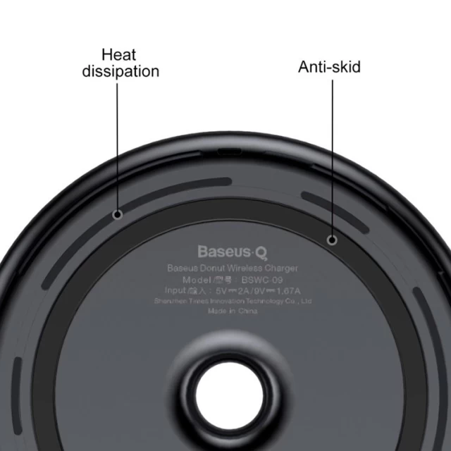 Бездротовий зарядний пристрій Baseus Donut 10W Black (WXTTQ-01)