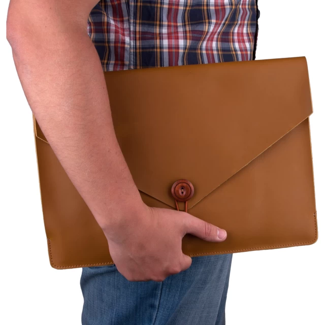 Чехол-конверт кожаный Upex Cuero для MacBook 12 (2015-2017) Light Brown, комплект 2 в 1 (UP9529)
