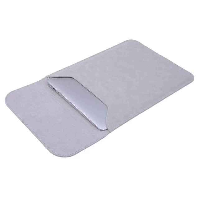 Чехол-конверт из натуральной замши Taikesen для MacBook 12 (2015-2017) Light Grey (комплект 2в1) (UP9107)