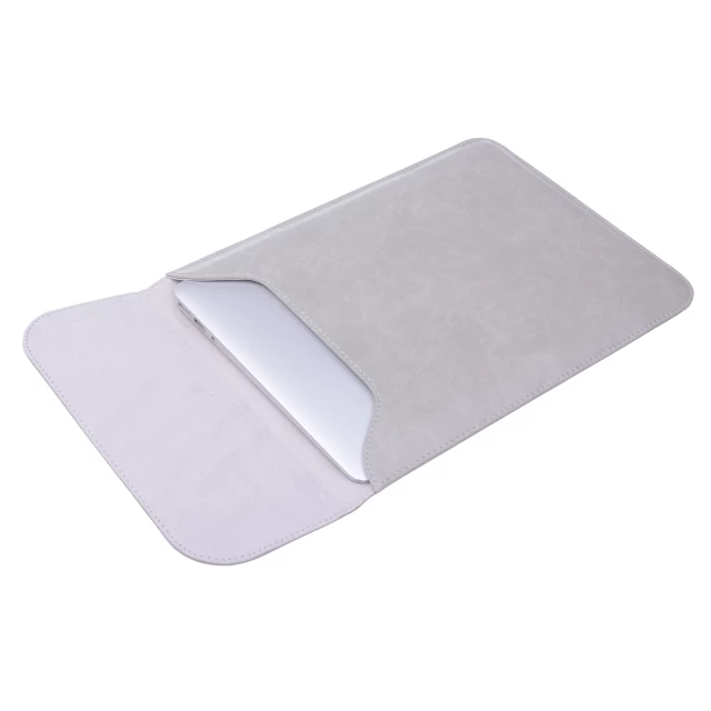Чохол-конверт вертикальний з еко-шкіри Taikesen для MacBook Air 13.3 (2018-2020) та Pro 13.3 M1/M2 (2016-2022) Light Grey (UP9135)
