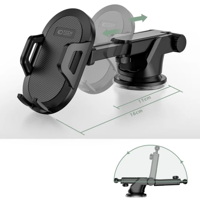 Автодержатель Tech-Protect V1 Universal Windshield Dashboard Car Mount Black (795787710500)