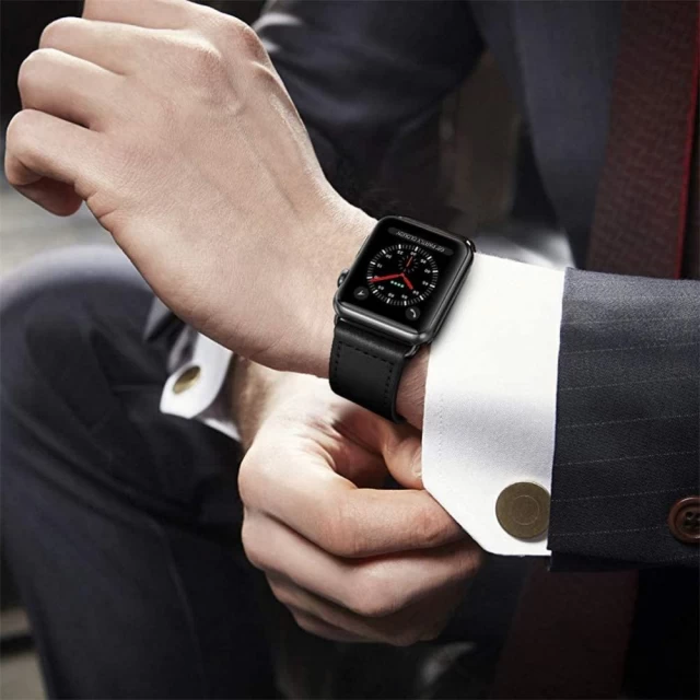 Ремінець Tech-Protect LeatherFit для Apple Watch 49 | 45 | 44 | 42 mm Black (0795787713709)