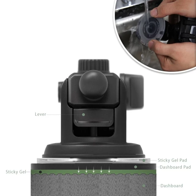 Автодержатель Tech-Protect V2 Universal Windshield Dashboard Car Mount Black (0795787716014)