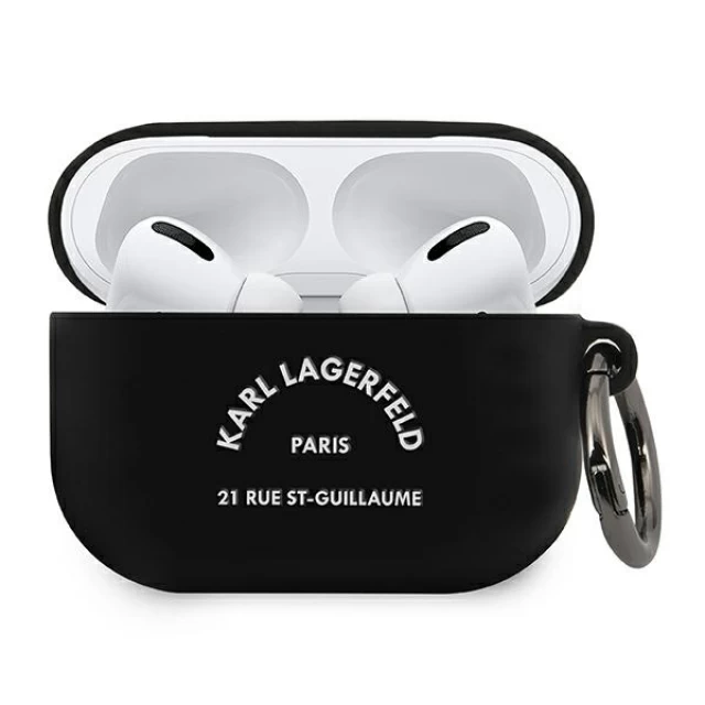 Чехол Karl Lagerfeld Silicone RSG для AirPods Pro Black (KLACAPSILRSGBK)