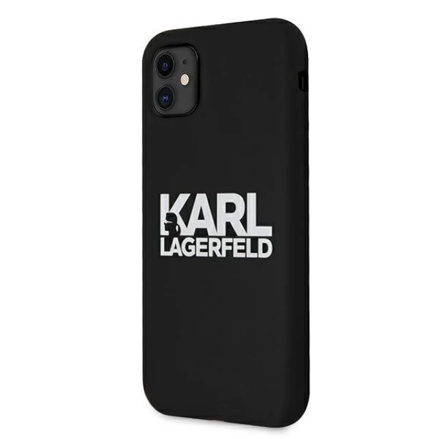 Чохол Karl Lagerfeld Silicone Stack Logo для iPhone 11 Black (KLHCN61SLKLRBK)