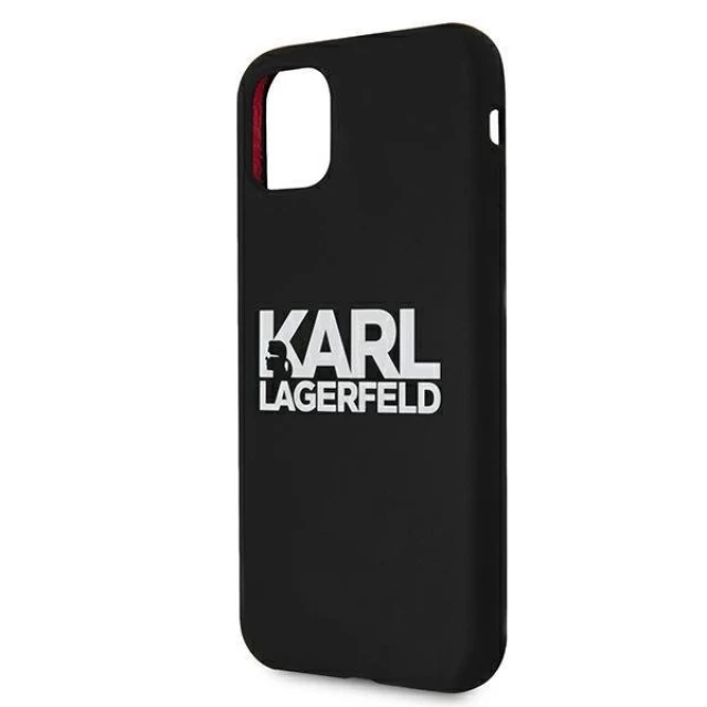 Чохол Karl Lagerfeld Silicone Stack Logo для iPhone 11 Black (KLHCN61SLKLRBK)