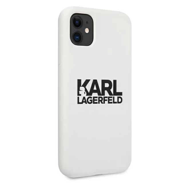 Чехол Karl Lagerfeld Silicone Stack Logo для iPhone 11 White (KLHCN61SLKLWH)