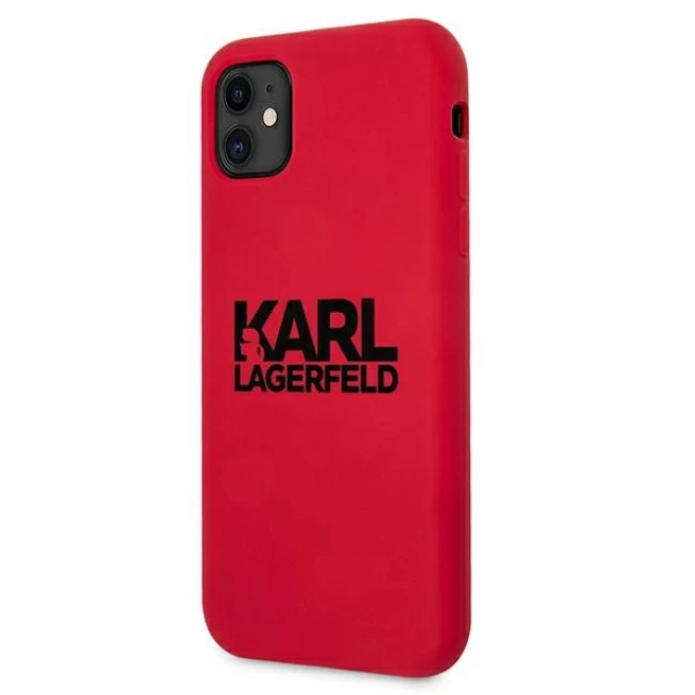 Чохол Karl Lagerfeld Silicone Stack Logo для iPhone 11 Red (KLHCN61SLKLRE)