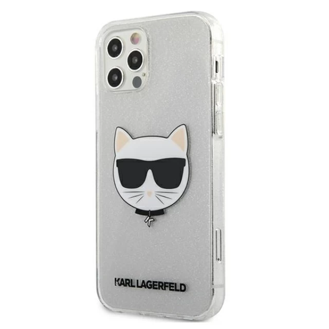 Чохол Karl Lagerfeld Glitter Choupette для iPhone 12 | 12 Pro Silver (KLHCP12MCHTUGLS)