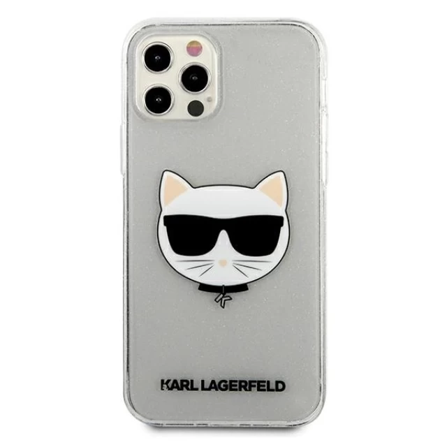 Чохол Karl Lagerfeld Glitter Choupette для iPhone 12 | 12 Pro Silver (KLHCP12MCHTUGLS)