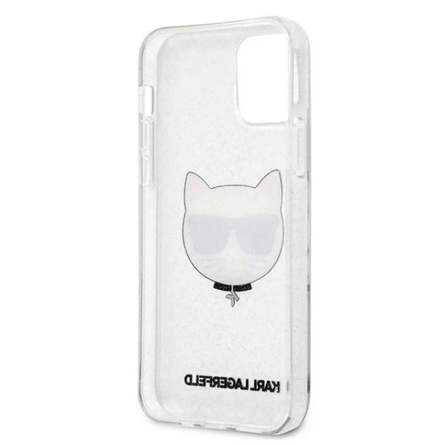 Чехол Karl Lagerfeld Glitter Choupette для iPhone 12 | 12 Pro Silver (KLHCP12MCHTUGLS)