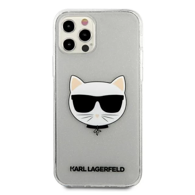 Чехол Karl Lagerfeld Glitter Choupette для iPhone 12 Pro Max Silver (KLHCP12LCHTUGLS)