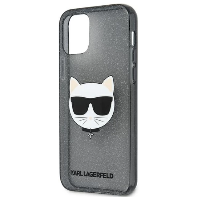 Чехол Karl Lagerfeld Glitter Choupette для iPhone 12 | 12 Pro Black (KLHCP12MCHTUGLB)