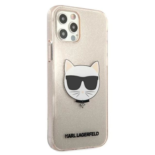 Чехол Karl Lagerfeld Glitter Choupette для iPhone 12 | 12 Pro Gold (KLHCP12MCHTUGLGO)
