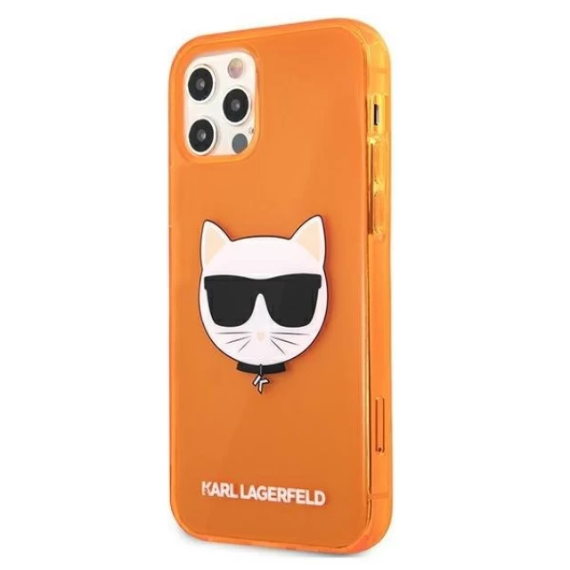 Чехол Karl Lagerfeld Glitter Choupette Fluo для iPhone 12 | 12 Pro Orange (KLHCP12MCHTRO)