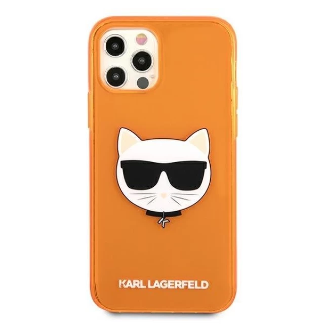 Чохол Karl Lagerfeld Glitter Choupette Fluo для iPhone 12 Pro Max Orange (KLHCP12LCHTRO)