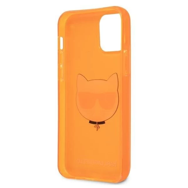 Чехол Karl Lagerfeld Glitter Choupette Fluo для iPhone 12 Pro Max Orange (KLHCP12LCHTRO)