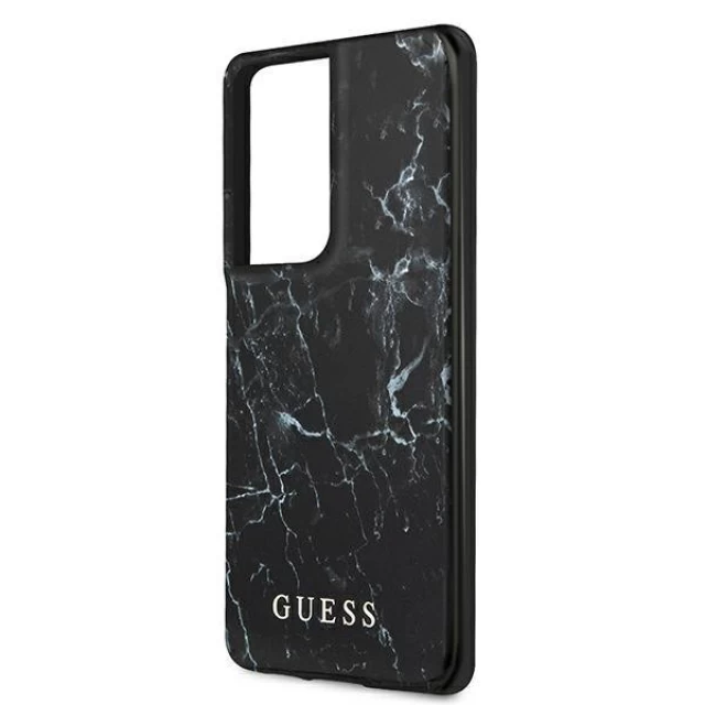 Чехол Guess Marble для Samsung Galaxy S21 Ultra Black (GUHCS21LPCUMABK)