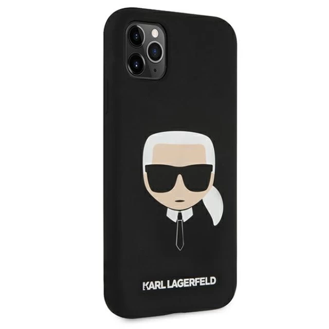 Чохол Karl Lagerfeld Silicone Karl's Head для iPhone 11 Black (KLHCN61SLKHBK)