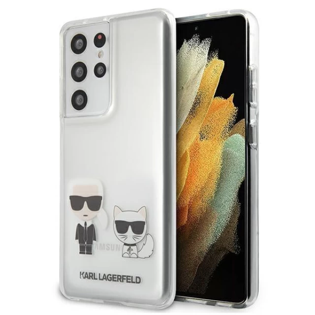Чехол Karl Lagerfeld Karl and Choupette для Samsung Galaxy S21 Ultra Transparent (KLHCS21LCKTR)