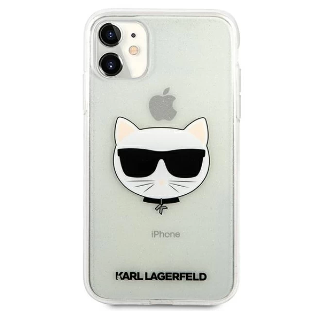 Чохол Karl Lagerfeld Glitter Choupette для iPhone 11 Silver (KLHCN61CHTUGLS)