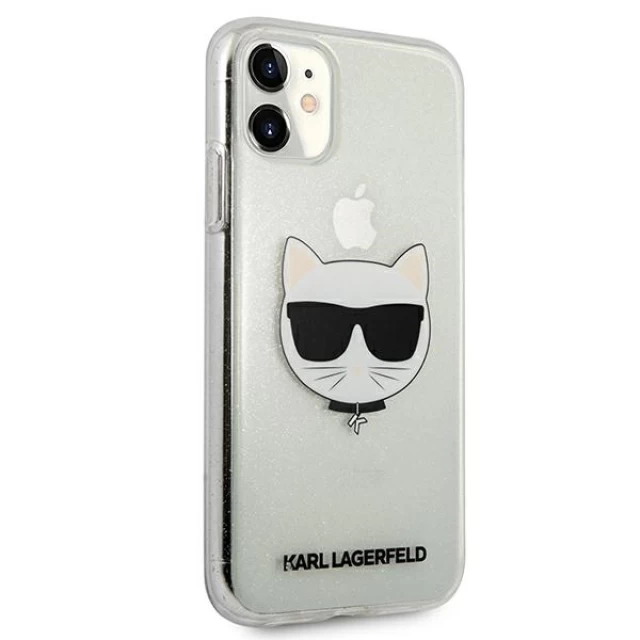 Чохол Karl Lagerfeld Glitter Choupette для iPhone 11 Silver (KLHCN61CHTUGLS)
