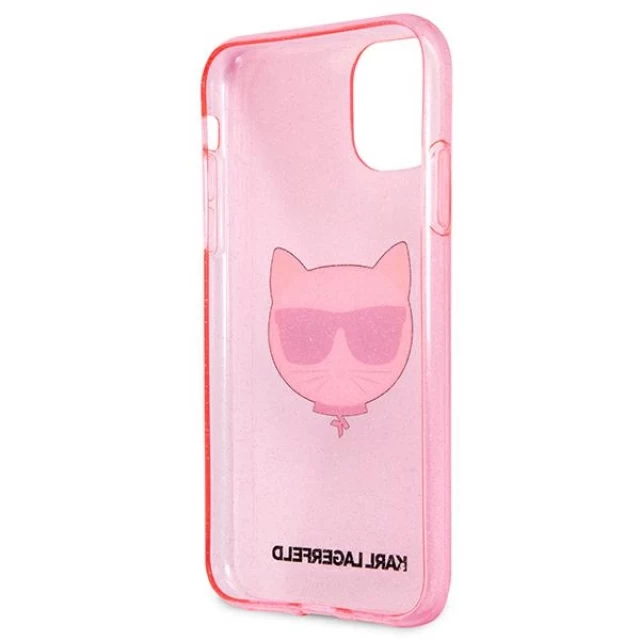 Чехол Karl Lagerfeld Glitter Choupette для iPhone 11 Pink (KLHCN61CHTUGLP)