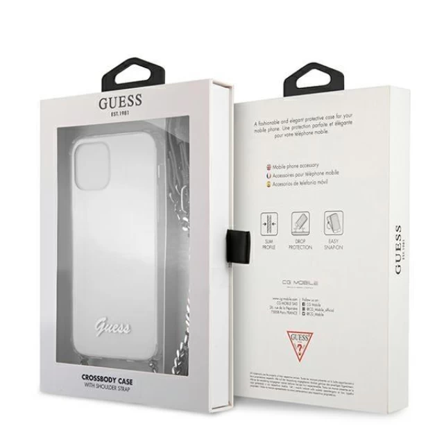 Чохол Guess 4G Silver Chain для iPhone 12 | 12 Pro Transparent (GUHCP12MKC4GSSI)