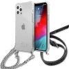 Чехол Guess 4G Silver Chain для iPhone 12 Pro Max Transparent (GUHCP12LKC4GSSI)