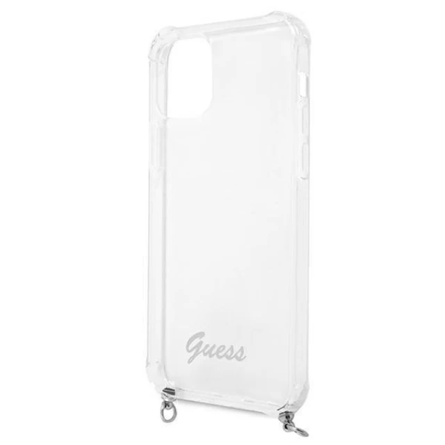 Чехол Guess 4G Silver Chain для iPhone 12 Pro Max Transparent (GUHCP12LKC4GSSI)