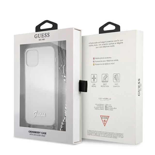 Чохол Guess 4G Silver Chain для iPhone 12 Pro Max Transparent (GUHCP12LKC4GSSI)