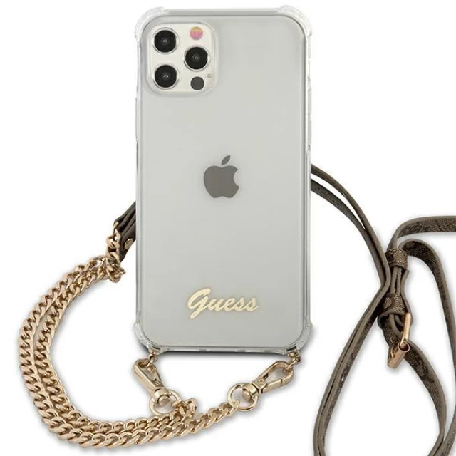Чохол Guess 4G Gold Chain для iPhone 12 | 12 Pro Transparent (GUHCP12MKC4GSGO)