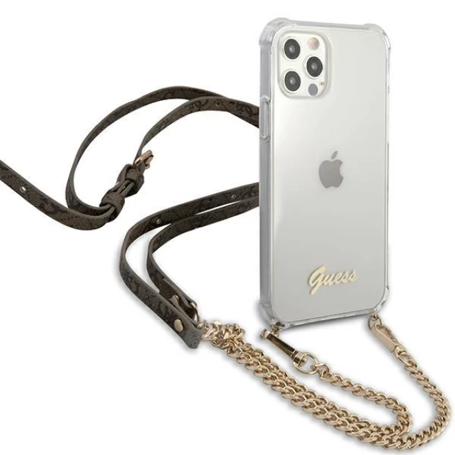 Чохол Guess 4G Gold Chain для iPhone 12 | 12 Pro Transparent (GUHCP12MKC4GSGO)