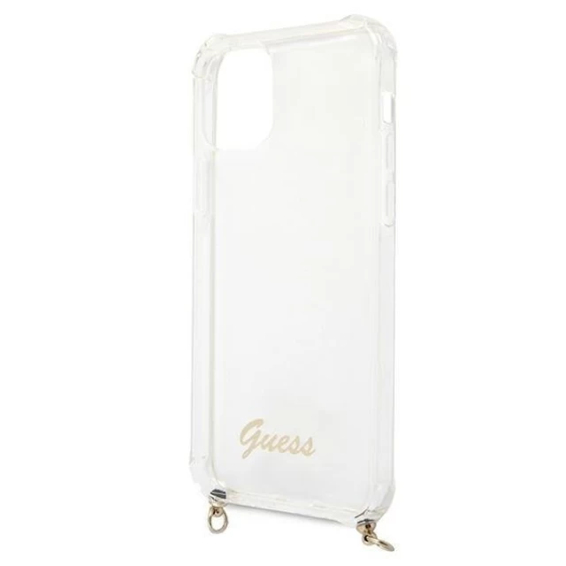 Чехол Guess 4G Gold Chain для iPhone 12 | 12 Pro Transparent (GUHCP12MKC4GSGO)