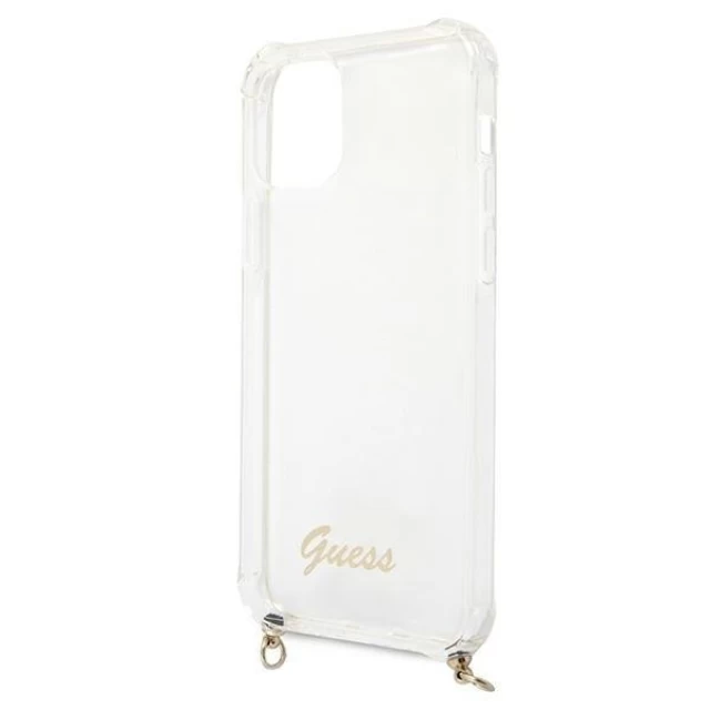 Чехол Guess 4G Gold Chain для iPhone 12 Pro Max Transparent (GUHCP12LKC4GSGO)