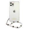 Чехол Guess White Pearl для iPhone 12 Pro Max Transparent (GUHCP12LKPSWH)