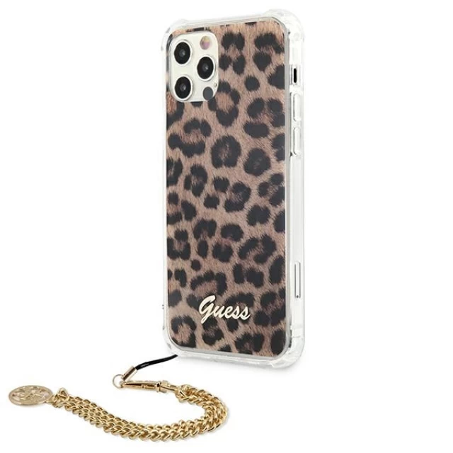 Чехол Guess Gold Chain для iPhone 12 | 12 Pro Leopard (GUHCP12MKSLEO)