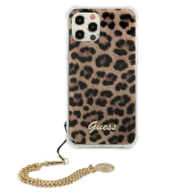 Чехол Guess Gold Chain для iPhone 12 | 12 Pro Leopard (GUHCP12MKSLEO)