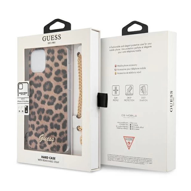 Чехол Guess Gold Chain для iPhone 12 | 12 Pro Leopard (GUHCP12MKSLEO)