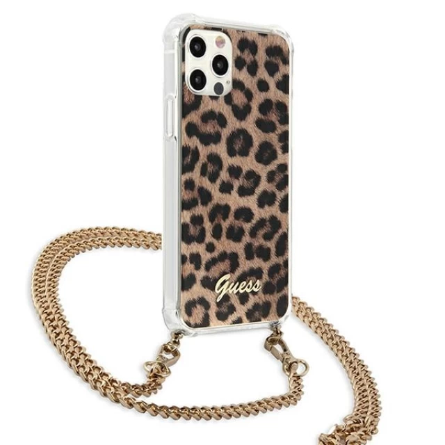 Чохол Guess Gold Strap для iPhone 12 Pro Max Leopard (GUHCP12LKCLEO)