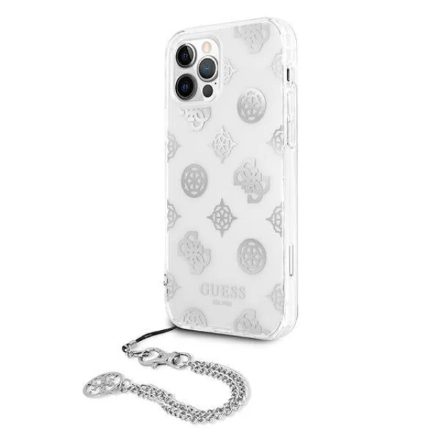 Чохол Guess Peony Chain Collection для iPhone 12 | 12 Pro Silver (GUHCP12MKSPESI)